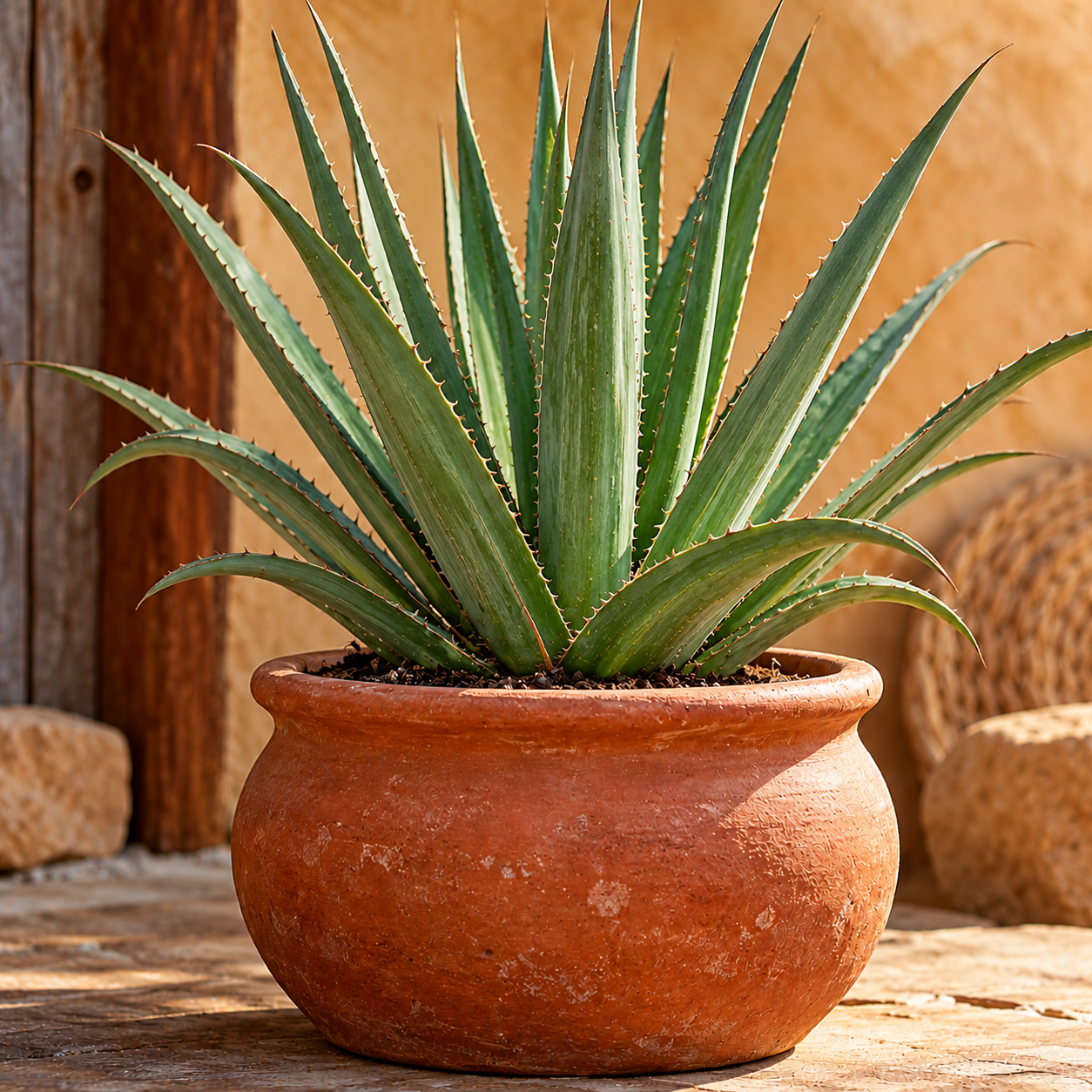 Sisal em vaso de barro